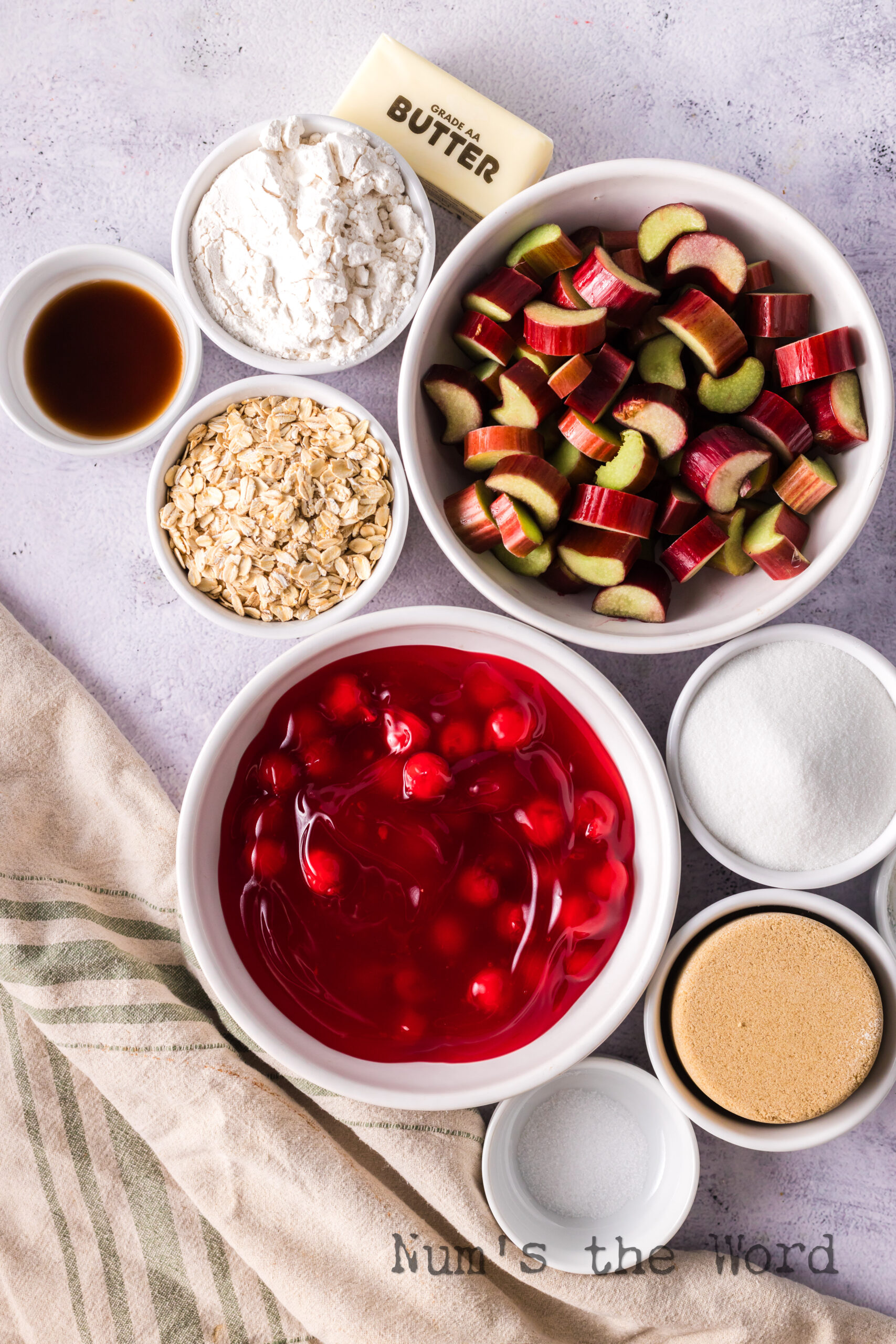 All ingredients laid out on the counter, ready to assemble.