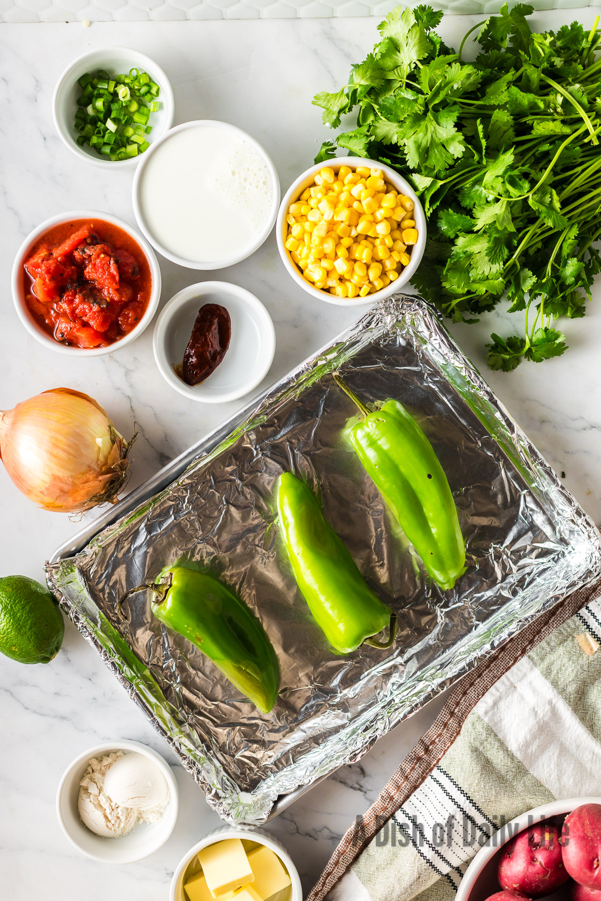Poblano Peppers in a basket, ready to be roasted.